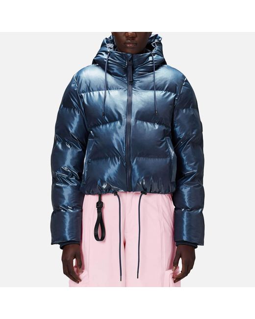 Rains Alta Coated-shell Puffer Jacket in Blue | Lyst UK