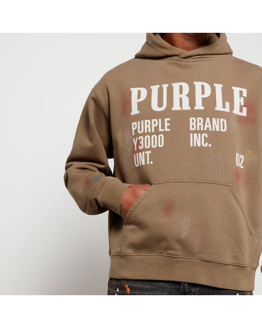 Purple Brand Painted Monument Hoodie in Brown for Men | Lyst UK