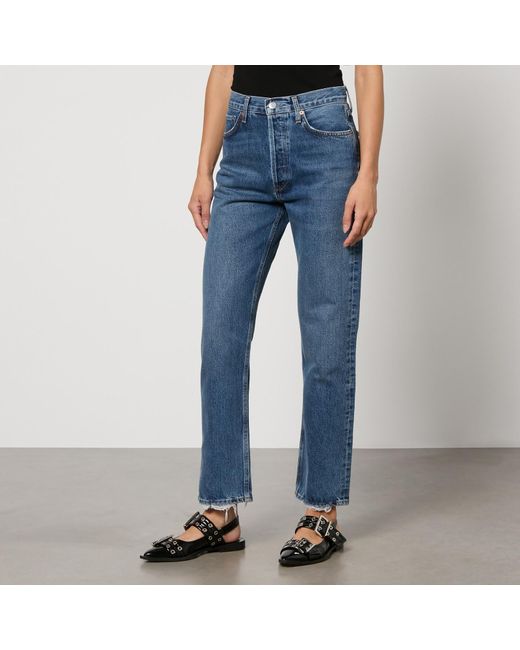 Agolde Blue 90'S Pinch Denim Straight-Leg Jeans