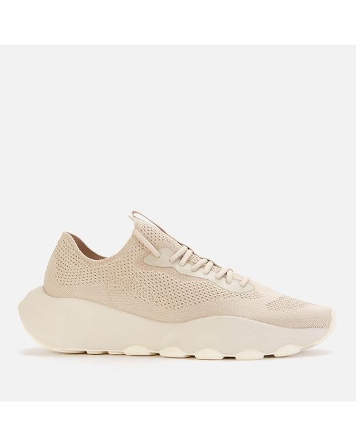 beige knitted trainers