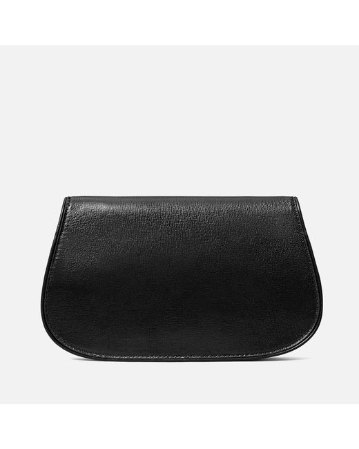 Tory Burch Reva Leather Clutch Bag in Black | Lyst