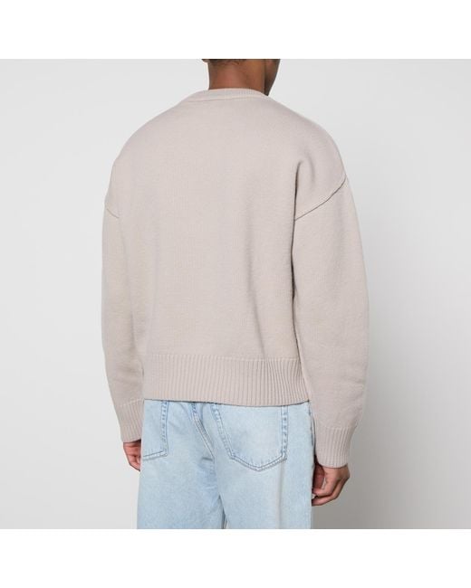 AMI Gray De Coeur Wool Sweatshirt for men