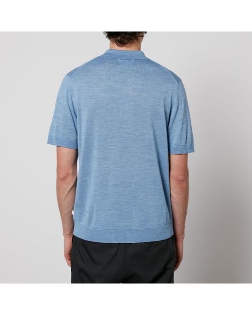 NN07 Blue Thor Wool-Blend Polo Shirt for men