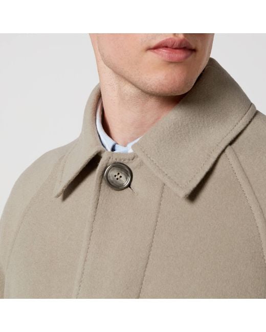 AMI Natural Long Belted Wool And Cashmere-Blend Coat for men