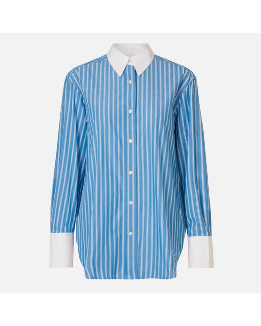 Samsøe & Samsøe Blue Salovas Striped Cotton-poplin Shirt