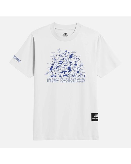 New Balance Blue Athletics Aron Leah Fun Cotton-Jersey T-Shirt for men