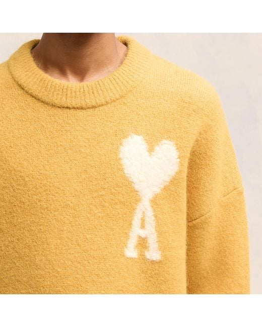 AMI Yellow Sweater With Logo for men