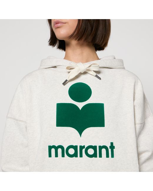 Isabel Marant Natural Mansel Flocked Logo Cotton-Jersey Hoodie