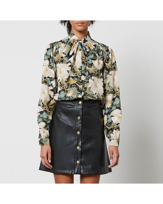 Barbour X House of Hackney Black Daintry Floral-print Lyocell Shirt