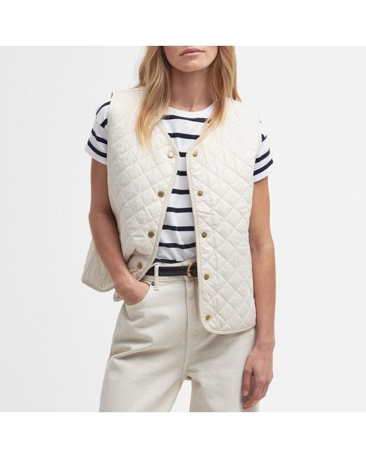 Barbour White Hannah Quilted Recycled Shell Gilet