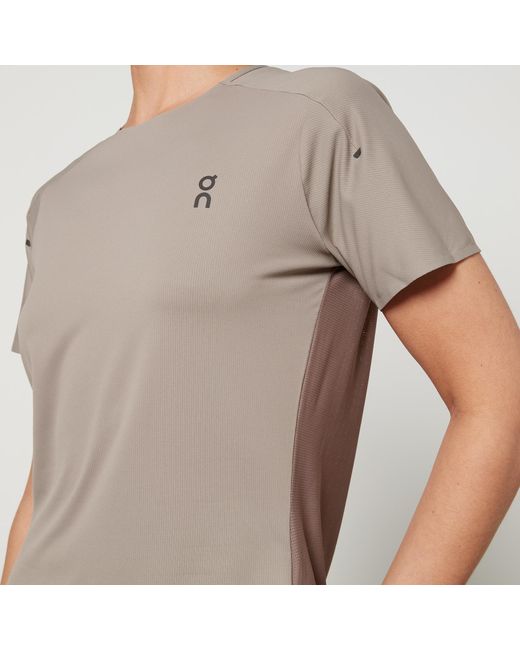 On Shoes Gray Performance Stretch-jersey T-shirt