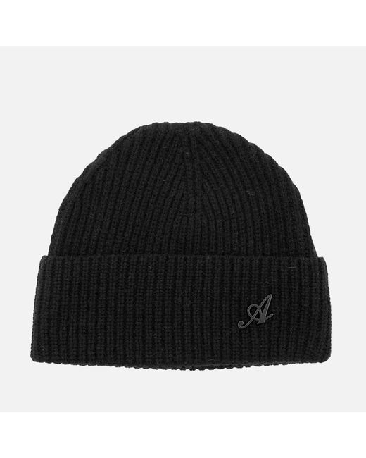 Axel Arigato Black Signature Ribbed Wool-blend Beanie for men