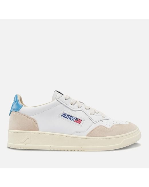 Autry White Medalist Leather And Suede Court Trainers for men