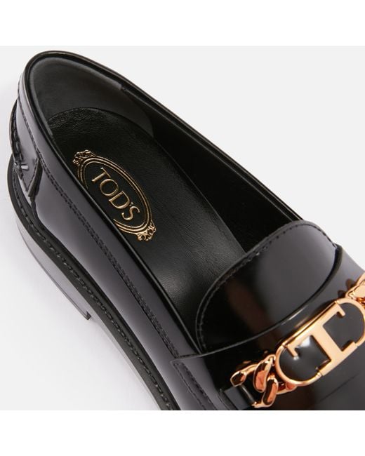 Tod's Black Gomma Basso Patent-Leather Loafers
