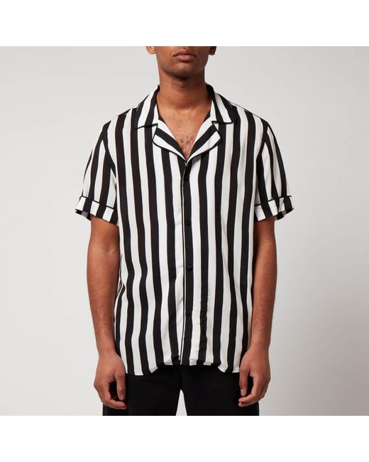 Balmain Black Striped Pyjama Shirt for men