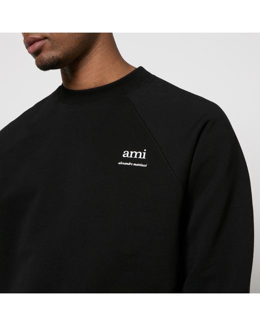 AMI Black Script Cotton-Blend Jersey Sweatshirt for men