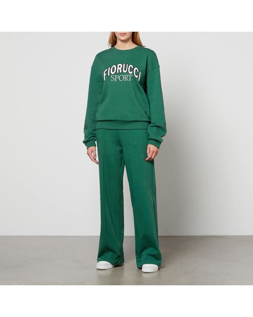 Fiorucci Green Embroidered Logo Organic Cotton-Jersey Jogging Bottoms
