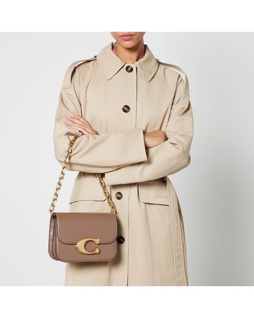 COACH Brown Idol Luxe Leather Shoulder Bag