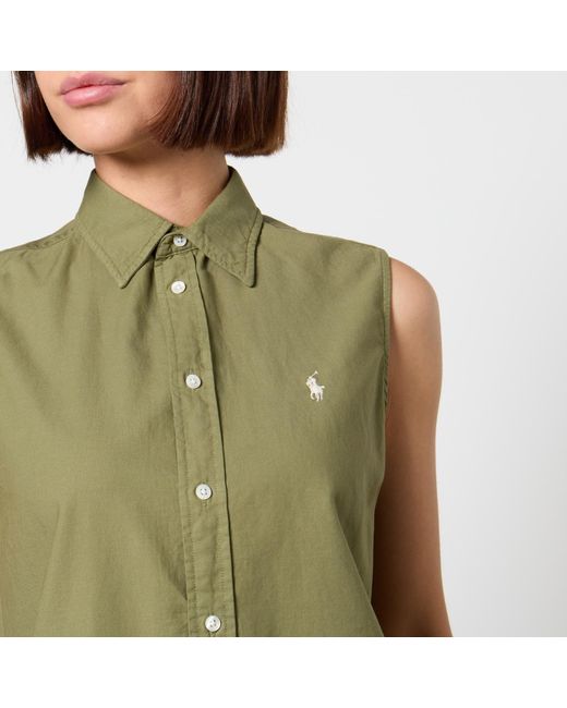 Polo Ralph Lauren Green Sleeveless Cotton-canvas Shirt