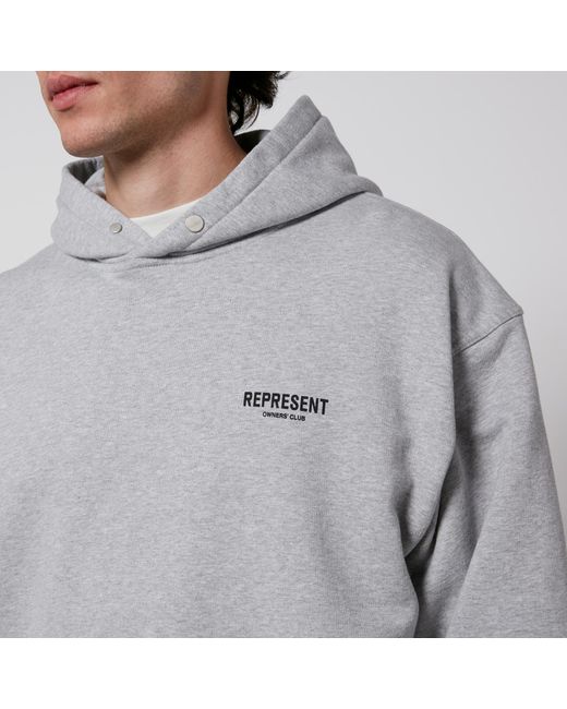 Represent Gray Owner’S Club Cotton-Jersey Hoodie for men