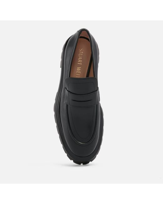 Stuart Weitzman Black Bedford Leather Loafers