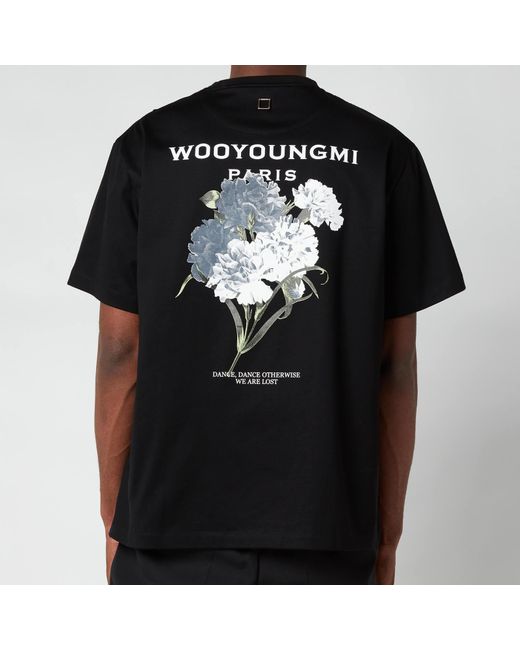 WOOYOUNGMI Flowers Logo T-shirt in Black for Men | Lyst