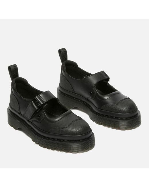 Dr. Martens Black Indica Ii Bex Tech Leather Mary Jane Shoes