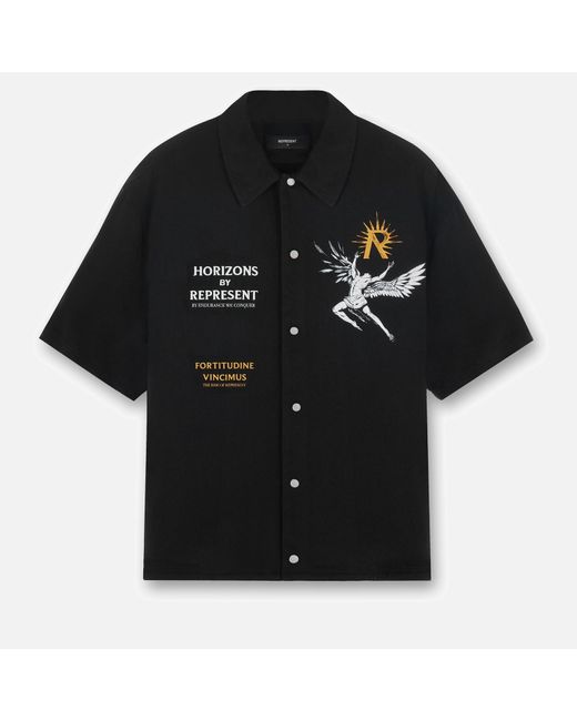 Represent Black Icarus Lyocell-Twill Shirt for men