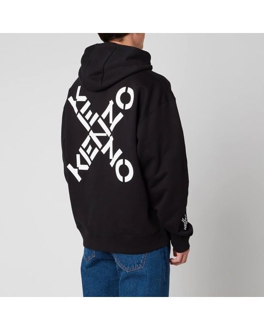 KENZO Cotton Sport Oversized Hooded Sweatshirt in Black for Men | Lyst