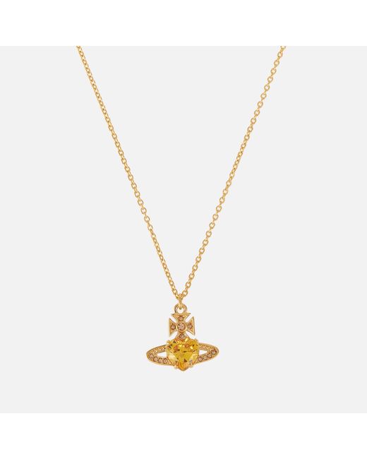 Vivienne Westwood Metallic Ariella Brass And Crystal Necklace