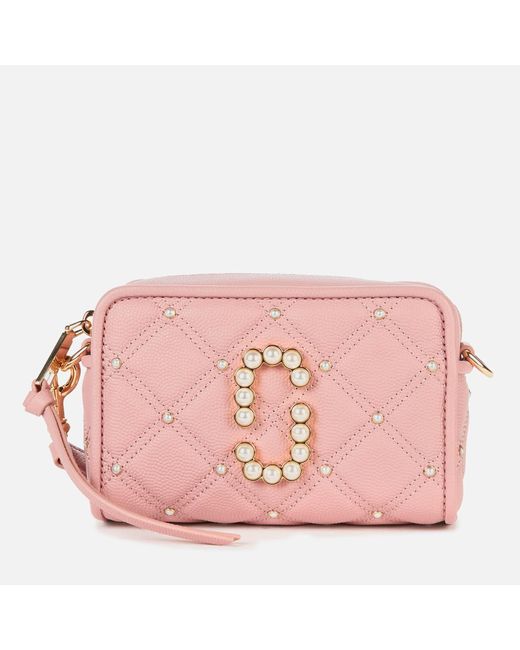 Marc Jacobs Pink The Softshot 17 Quilted Pearl Bag