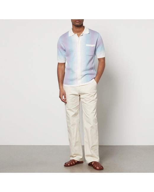 Percival Blue Ombré Cotton-Jacquard Shirt for men