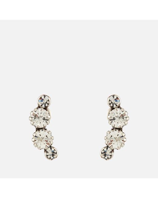 Isabel Marant Metallic Silver-tone And Crystal Stud Earrings