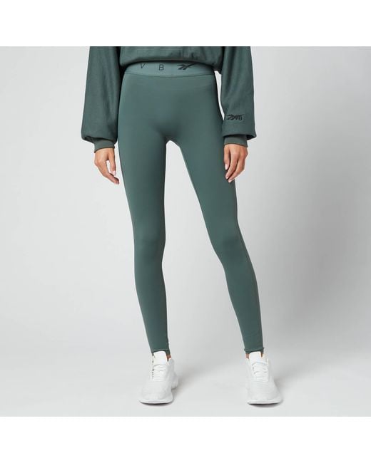 Reebok X Victoria Beckham Green Rbk Vb Logo Leggings