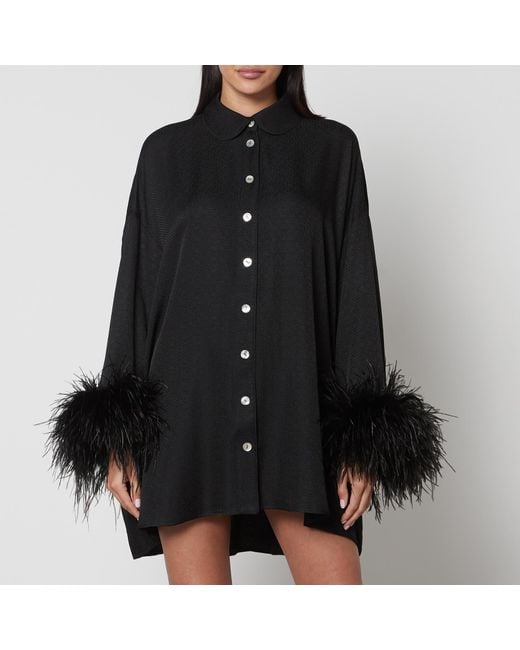 Sleeper Black Pastelle Oversized Jacquard Shirt Dress