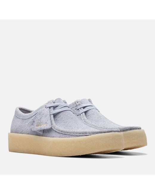 Clarks Blue Wallabee Cup Suede Shoes for men