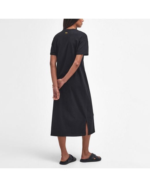 Barbour Black Sofia Cotton-blend Jersey Midi Dress