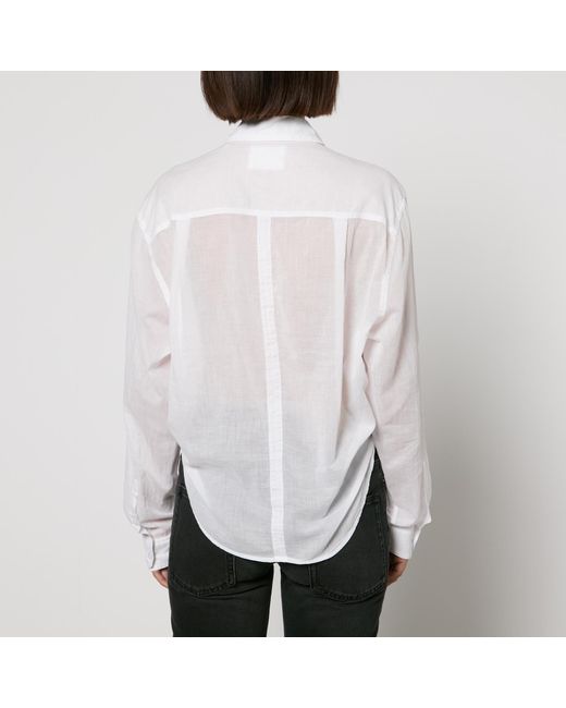 Isabel Marant White Nath Cotton-Gauze Wrap Shirt