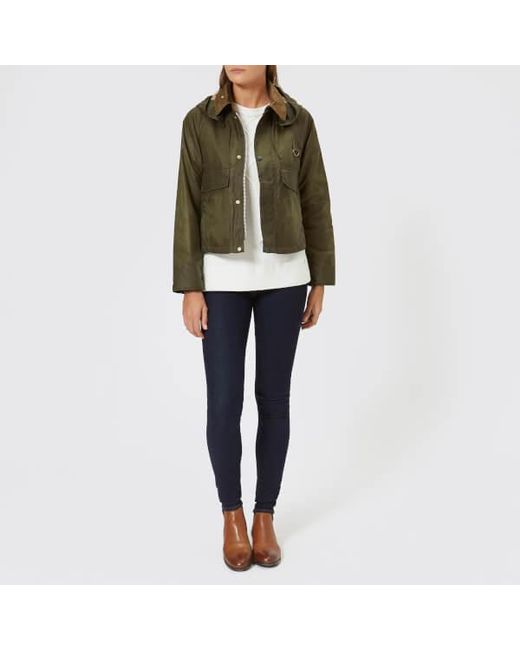 Barbour Women s Margaret Howell Spey Wax Jacket in Green Lyst Canada