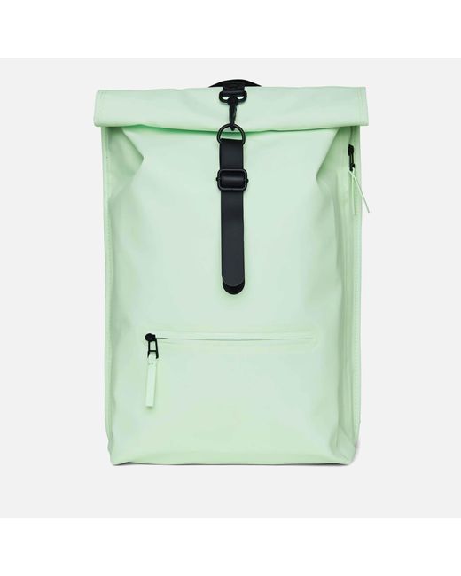 Rains Green Rolltop Matte-shell Backpack
