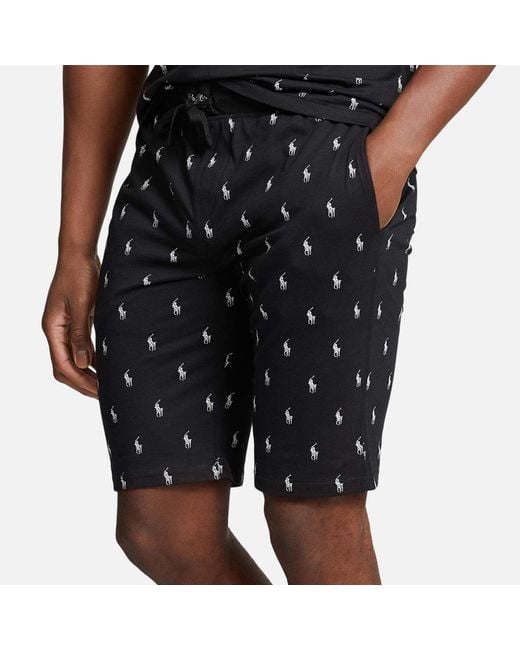 Polo Ralph Lauren Black Cotton-Jersey Lounge Shorts for men