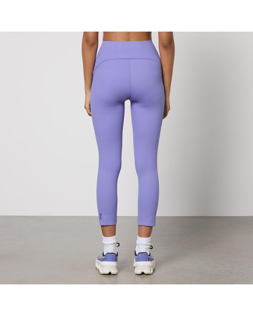 On Shoes Purple Movement Stretch-jersey 3/4 Leggings