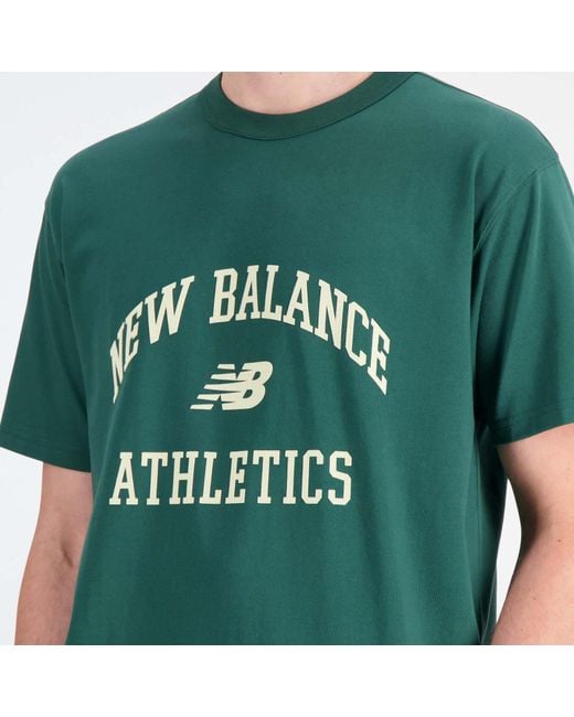 New Balance Green Athletics Varsity Graphic Cotton-Jersey T-Shirt for men
