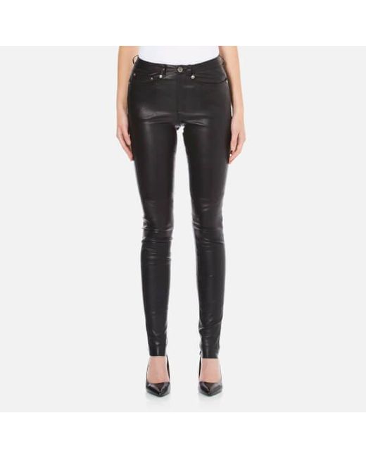 Gestuz Women's Alou Leather Pants in Black | Lyst
