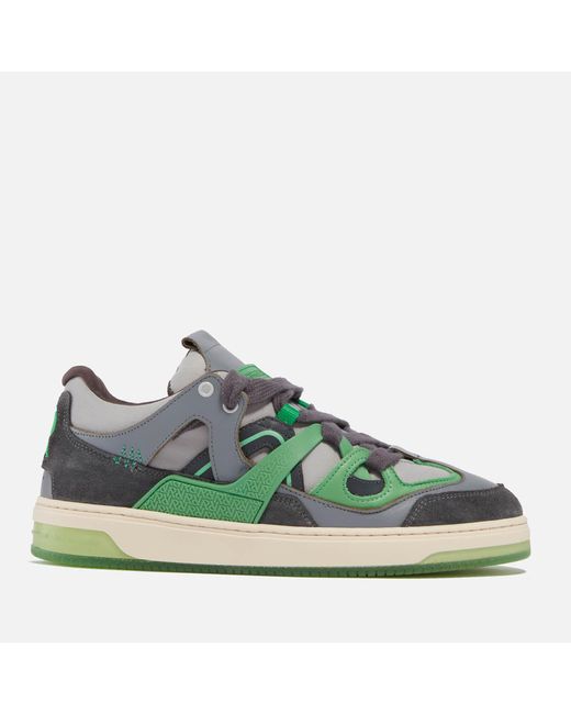 Represent Green Bully Leather And Suede Trainers for men
