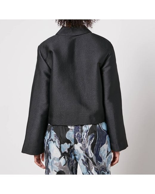 Stine Goya Black Kiana Floral-Jacquard And Twill Jacket