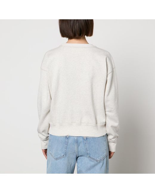 Isabel Marant Gray Mobyli Flocked Logo Cotton-Jersey Sweatshirt