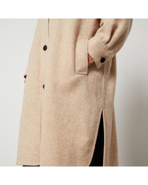 Isabel Marant Natural Fontia Blanket Wool-Blend Coat