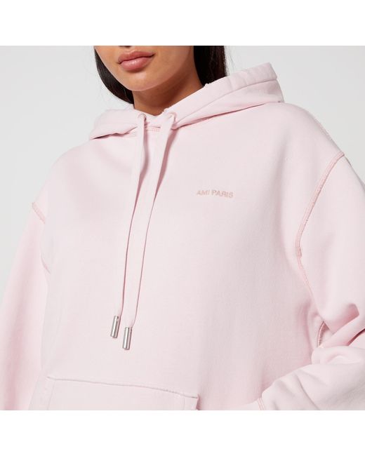 AMI Pink Fade Out Cotton-Jersey Hoodie