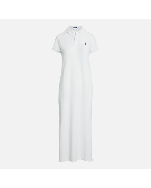 Polo Ralph Lauren White Cotton-Mesh Polo Dress